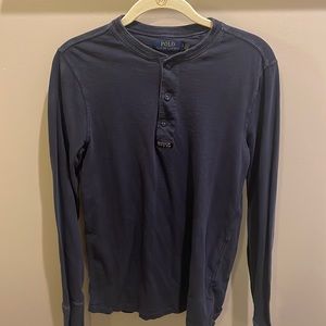 Mens Ralph Lauren long sleeve Henley - S - navy